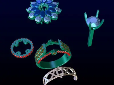 Luxury Engagement Ring 3D print model shop
