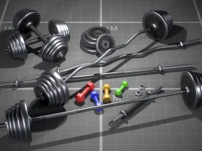 Gym Equipment Low-poly 3D model