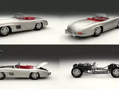 Fully Modelled Mercedes 300SL Roadster 3D model