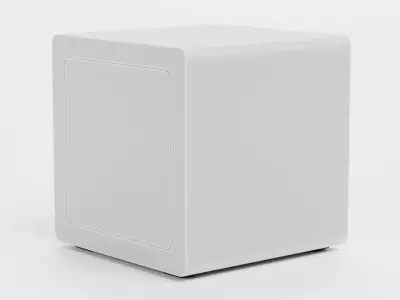 Subwoofer V3 - Universal White Audio System Low-poly 3D model