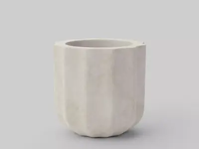 Modern Rustic Fluted Outdoor Planters 3D model