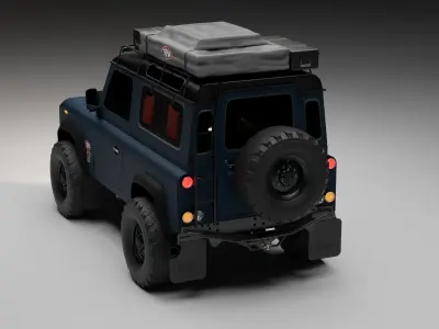 1990s Land Rover Defender D90 Overland build 3D model