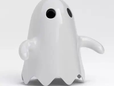 Little Cartoon Ghost White 3D model