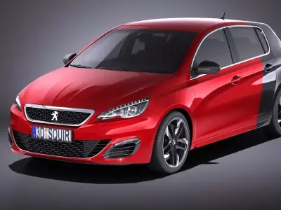 Peugeot 308 GTi 2018 VRAY 3D model