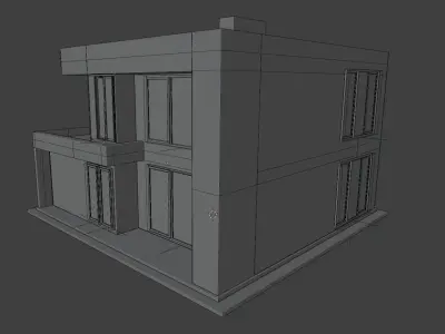 Exterior house model Free low-poly 3D model