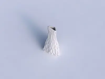 Vase grounded tilted triangle with bubbles 3D print model