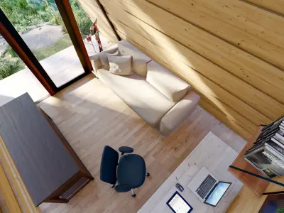 Timber Frame Architectural a frame house fully details 3D model