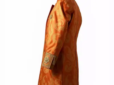 Regal Orange Brocade Jacket model pack Low-poly 3D model