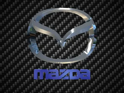 Mazda car logo emblem 3D model