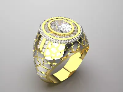 luxury man gold ring mr0176 3D print model