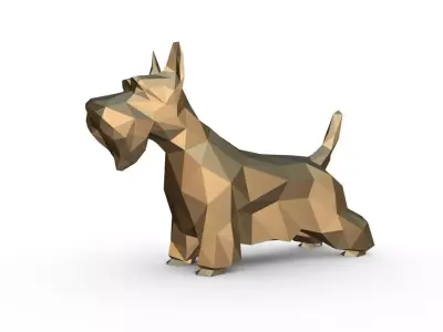 Scottish Terrier figure low poly 3D print model