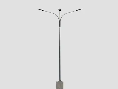 6MT LIGHTING POLE-QUADRUPLE BENDING ARM 3D model