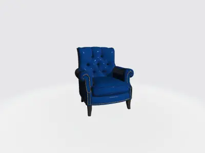 Velvet Luxe Living Set Low-poly 3D model