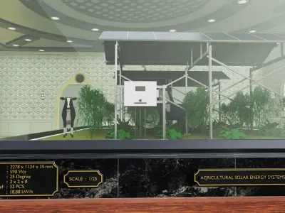 Agricultural Solar Energy Type-2 Table 2x2x8 Diorama 3D model