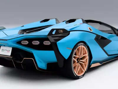 Lamborghini Sian Roadster Low-poly 3D model