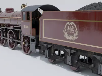 Steam Train Low-poly 3D model