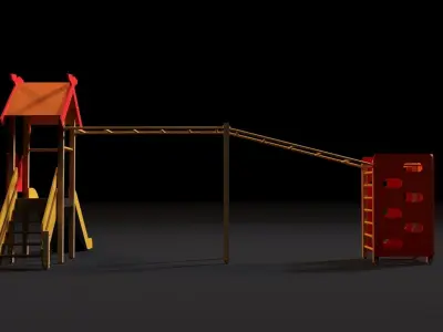 Childrens game complex with a ladder 3D model