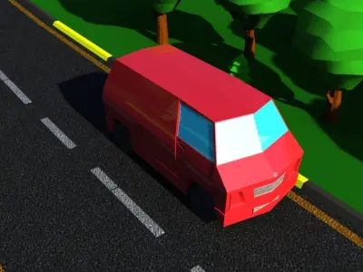 Low Poly Van Low-poly 3D model