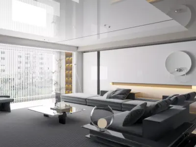 minimalist Modern room living 3D model