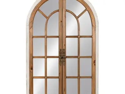 Mcclanahan Arch Wood Wall Mirror 3D model