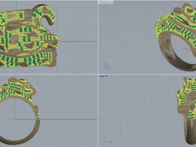Panther ring 3D printable for gold and silver  3D print model purchase
