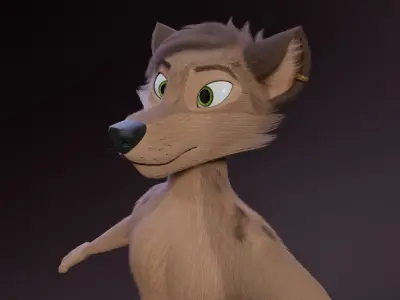 Kovu Anthro Wolf 3D model