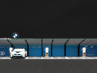 PARKING FOR EV CAR 3D model