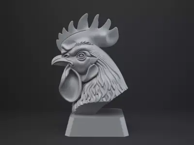 Rooster Bust - Animal Figurine 3D print model