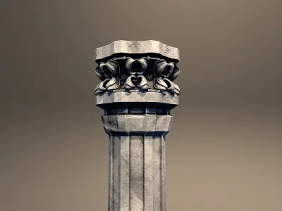 Column Castle Pillar Low-poly 3D model