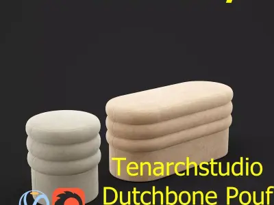 Tenarchstudio Dutchbone Pouf Render ready  3D model