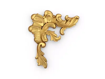 Classic carved corner decor ornament cnc 3d printing stl 12 3D print model