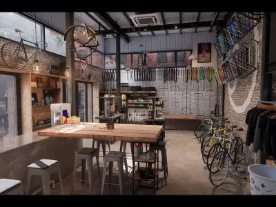 Bike Shop Environment Game Ready Unreal Engine FBX Low-poly 3D model