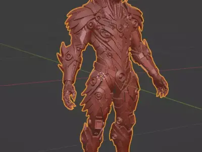 Cyberpunk Eagle Full Body  STL Sculpture for 3D Printing 3D print model