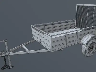 Carry-On Trailer Metal Cart 3D model