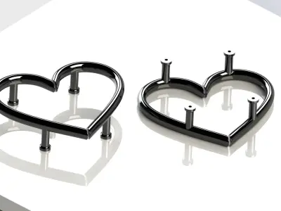 Furniture Handle Heart Design Model A 3D model