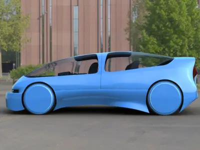 Futuristic Concept Car from 90s movie 3D model
