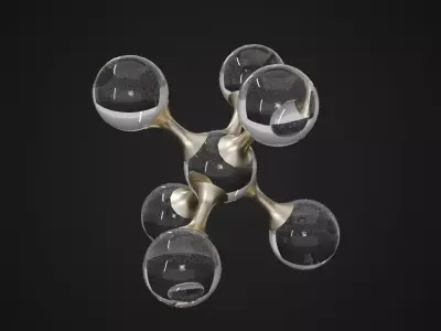 Crystal Geometric Ball Sculpture Low-poly 3D model