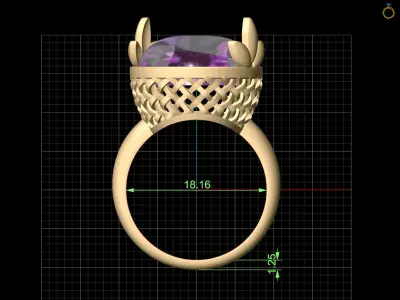 Lux ring silver gold jewelry printable 3D model 3D print model