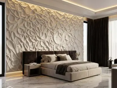 modern panel wall decor set relief stl mural CNC 267 3D model