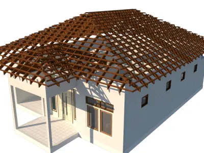 house minimalis 9mx12m 3D model