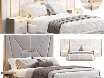 AMBER BEDROOM LUXURY FURNITURE Bed by saberjewels 3D model