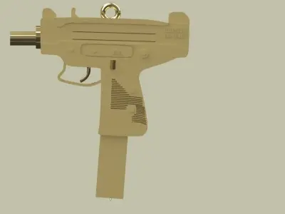 Uzi Pendant Gold Silver Platinum Jewelry Necklace 3D print model