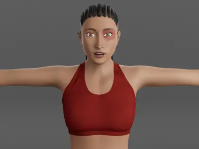 MMA Fighter Girl Low-poly 3D model
