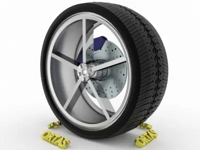 ORTAS CAR WHEEL RIM 81-82 GAME READY WHEEL 3D Model Pack