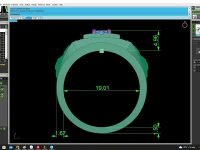 Luxury Square Cluster Diamond Ring for Men 4489 3D print model