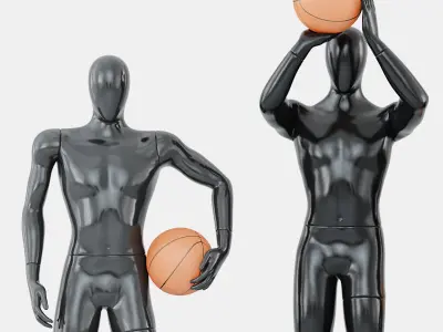 Three faceless mannequins basketball 29 3D model