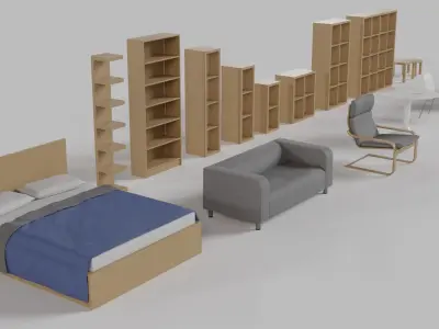 Scandinavian Style Furniture 3D model