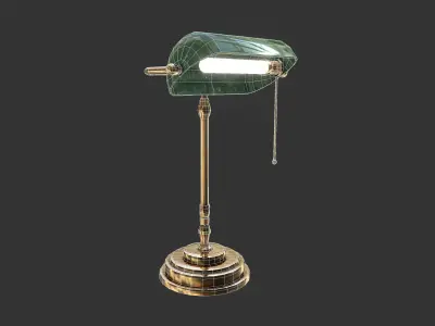 Antique Desk Lamp Game Ready 3D Model Low-poly 3D model