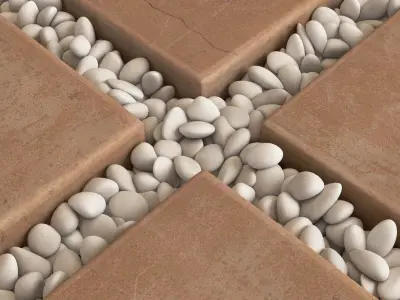 Paving tile pebble n11 3D model
