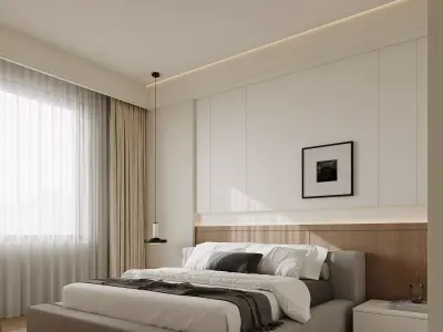 Minimal Luxury Master Bedroom 3D model